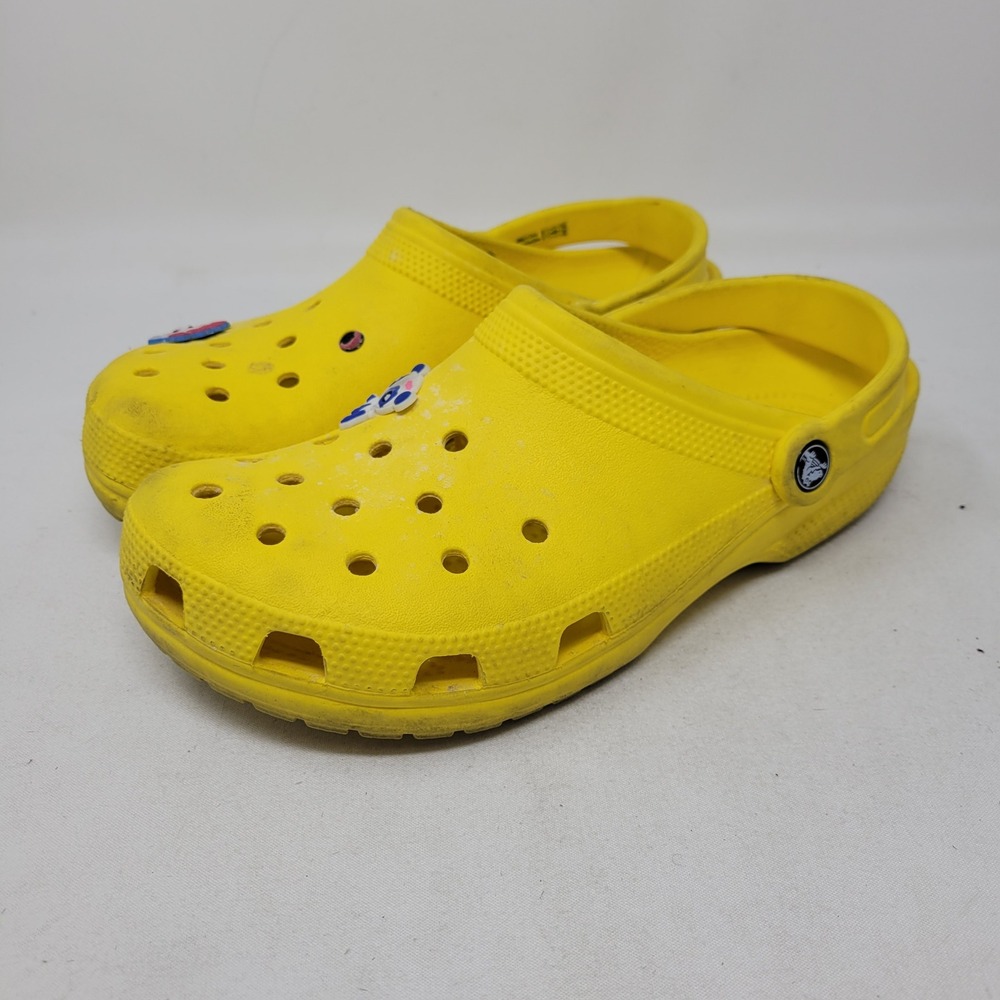 Crocs Classic Clog Yellow Unisex Mens 8 Womens 10 Comfort Slip On Shoes Jibbitz